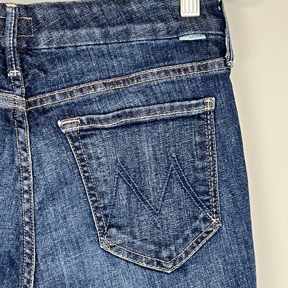 Mother Womens Looker Ankle Fray Skinny Jeans Speed Racer Blue Red Stripe size 27 - Picture 11 of 16